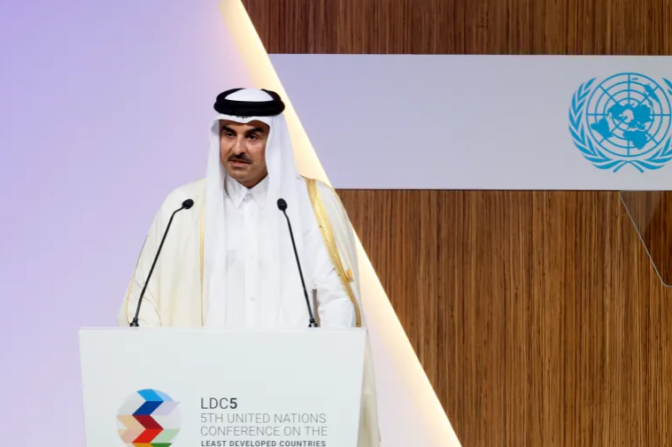 أمير قطر يفتتح مؤتمر الأمم المتحدة الخامس المعني بأقل البلدان نموا